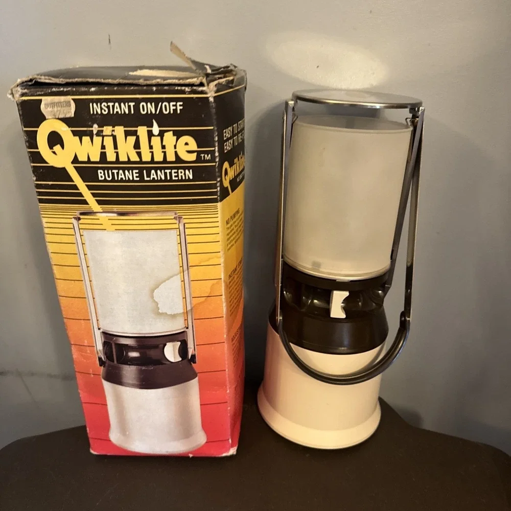 BRINKMANN Qwiklite Butane Lantern Made in Italy Hunting Camping Vintage Prop